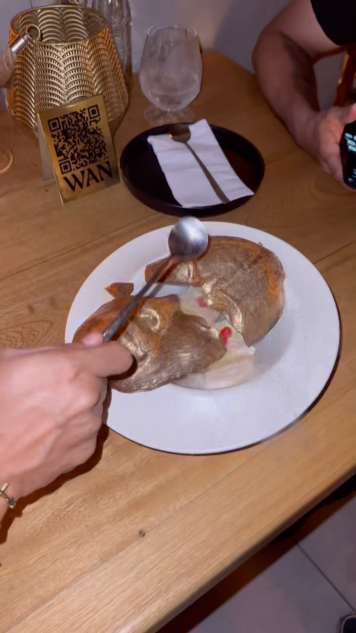 A plated dessert